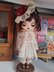 Embroidered Mushroom Blythe BJD Set - Handmade Doll Clothes - ToastDoll