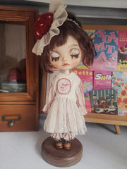 Embroidered Mushroom Blythe BJD Set - Handmade Doll Clothes - ToastDoll