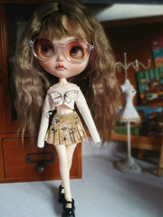 Butterfly Mini Skirt Blythe Set - Handmade Doll Clothes - ToastDoll
