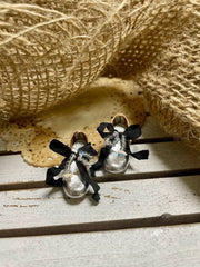 Bow Beaded Leather Blythe Flats - Handmade Doll Shoes - ToastDoll