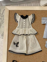 Handmade Outfit for Blythe/Obitsu/Azone, Cream Angel Sleeve Clothing Set