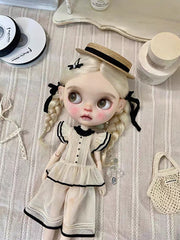 Handmade Outfit for Blythe/Obitsu/Azone, Cream Angel Sleeve Clothing Set