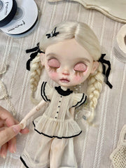 Handmade Outfit for Blythe/Obitsu/Azone, Cream Angel Sleeve Clothing Set