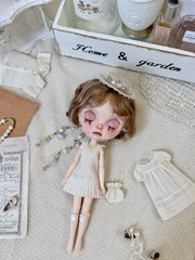 Dainty Pleated Blythe BJD Dress - Handmade Doll Clothes - ToastDoll