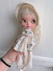 Handmade Outfit for Blythe/Obitsu,White Cotton Clothing Set