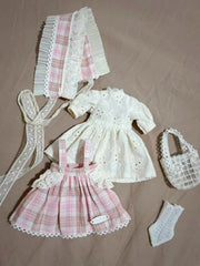 Pink Plaid Blythe Dress Set Flat Lay | ToastDoll