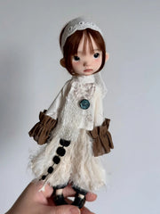 Vintage White BJD Set - Handmade Doll Clothes - ToastDoll