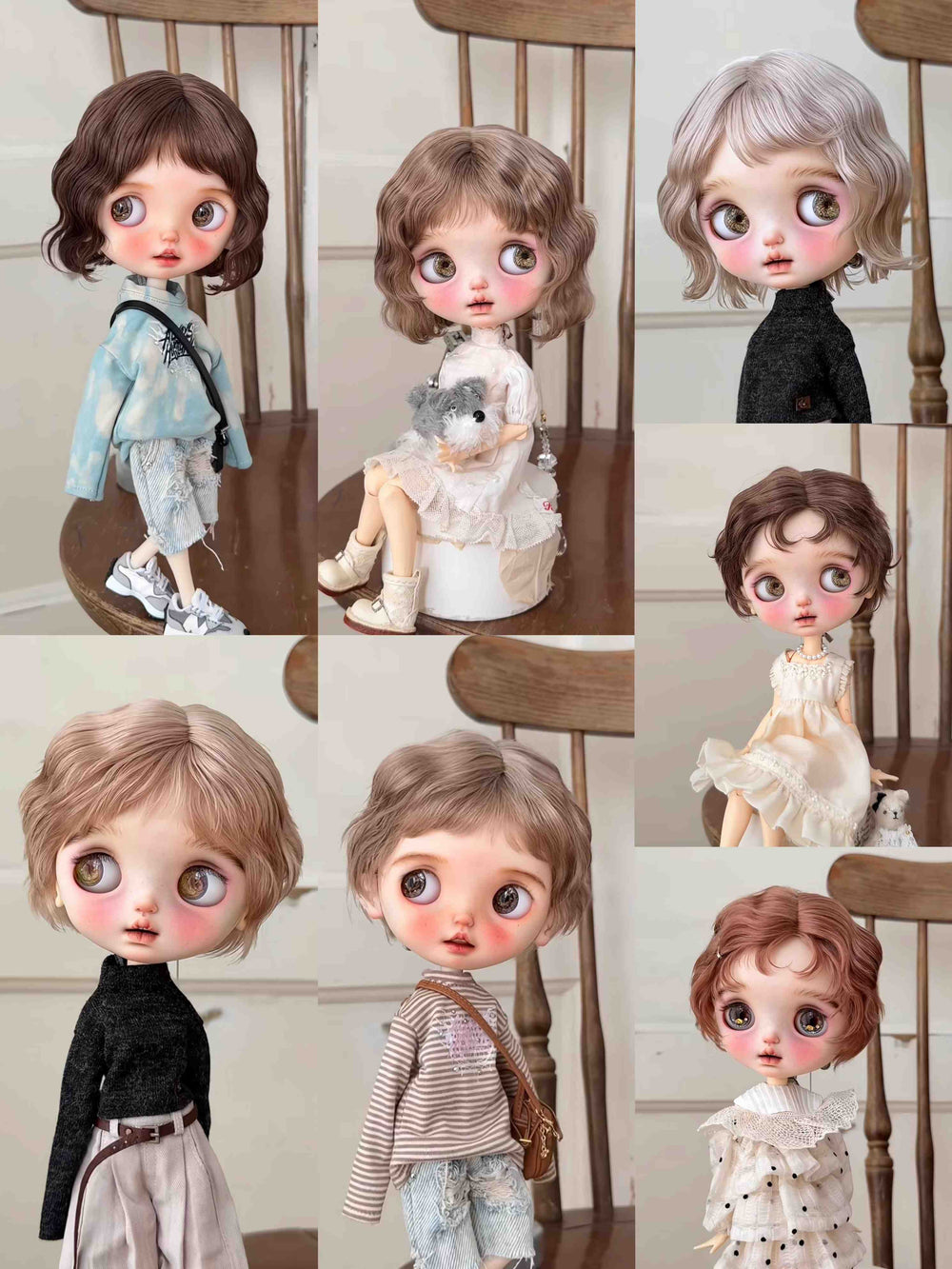 Mohair Short Blythe Wig Handmade Doll Hair | ToastDoll