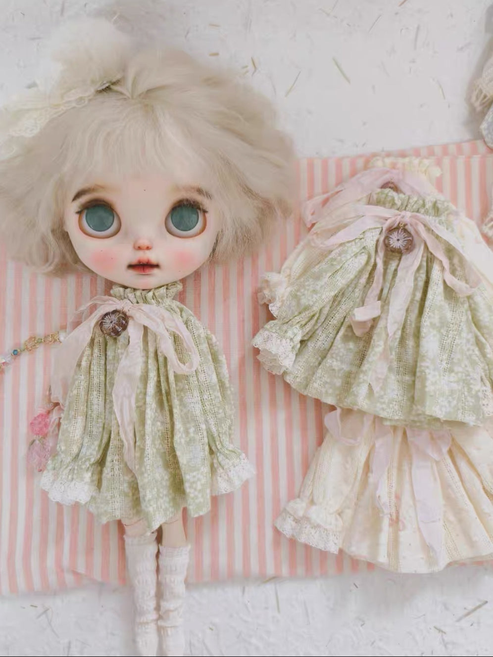 Mesh Puff Sleeve Blythe Dress Set | ToastDoll