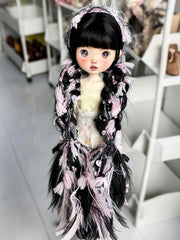 Black Pink Braided Fairy Floral BJD Wig | ToastDoll
