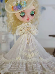 Handmade Outfit for Blythe/Obitsu, Vintage Floor-Length Prairie Dress