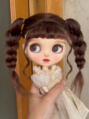 Handmade Blythe Wig, Twin Braids with Bangs