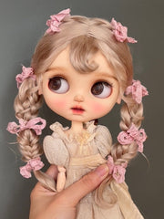 Handmade Blythe Wig, Twin Braids with Bangs
