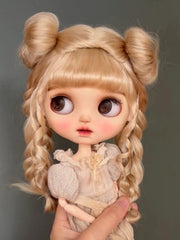 Handmade Blythe Wig, Curly Hair with High Buns