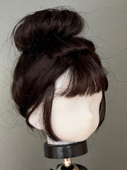 Handmade Blythe Wig, High Bun with Straight Bangs