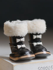 Handmade Shoes for Blythe/Obitsu, Fluffy Bow Boots
