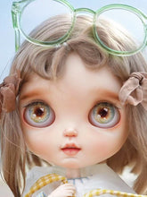 Handmade Blythe Eyechips, Blue Brown Tone, Veining