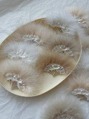 Vintage Fluffy Fan - Handmade Doll Miniature - ToastDoll