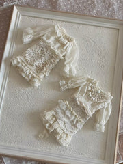 White Vintage Precious Blythe BJD Dress- Handmade Doll Clothes - ToastDoll