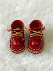 Handmade Shoes for Blythe, Solid Color Mid Top Leather Shoes