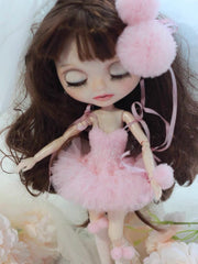 Pink Ballerina Blythe Outfit On Doll DIsplay | ToastDoll