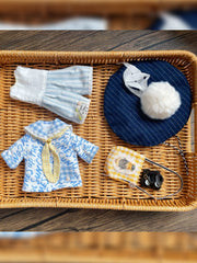 Blue Preppy Blythe Set Flat Lay | ToastDoll