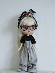 Grey Simple Overalls Blythe 1/6 BJD Outfit | ToastDoll