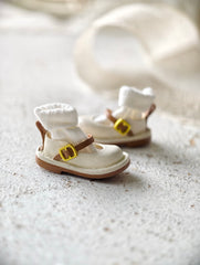 White Vintage Round Toe Blythe Handmade Shoes | ToastDoll