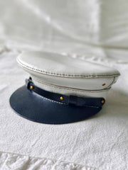 Leather Military Officer Blythe Hat - Handmade Doll Accessory - ToastDoll