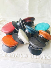 Leather Military Officer Blythe Hat - Handmade Doll Accessory - ToastDoll
