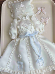 Floral Bow Applique Blythe 1/6 BJD Dress Detail | ToastDoll