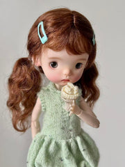 Green Knit Blythe BJD Dress - Handmade Doll Clothes - ToastDoll