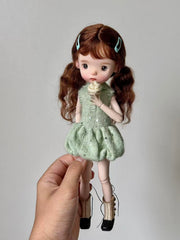 Green Knit Blythe BJD Dress - Handmade Doll Clothes - ToastDoll