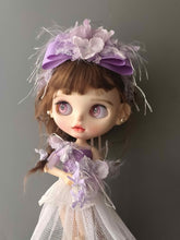 Handmade Blythe/BJD Headband, Purple bow flower