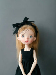 Black Bow 1/6 BJD Headband - Handmade Doll Headpiece - ToastDoll
