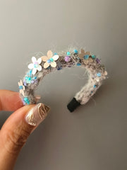 Grey Yarn Floral 1/6 BJD Headband | ToastDoll