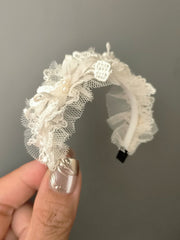 Lace Pearl 1/6 BJD Headband - Handmade Doll Headpiece - ToastDoll