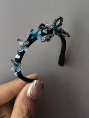 Blue Butterfly 1/6 BJD Headband - Handmade Doll Headpiece - ToastDoll
