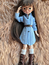 Handmade Outfit for Blythe/Obitsu,Blue Striped Shirt Dress