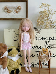 Pink Green Summer 1/6 BJD Set - Handmade Doll Clothes - ToastDoll