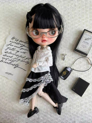 Chic Asymmetric Shirt Blythe BJD Set - Handmade Doll Clothes - ToastDoll