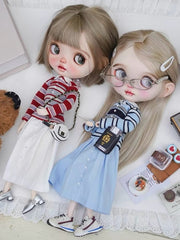 Striped Polo Blythe BJD Outfit - Handmade Doll Clothes - ToastDoll