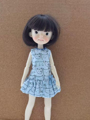 Printed Doodle Blythe BJD Dress - Handmade Doll Clothes - ToastDoll