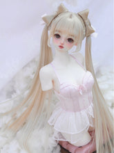 Handmade BJD Wig, Twin High Pigtails with Straight Bangs