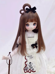 Handmade BJD Wig, Hime Cut with Heart
