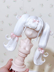 Handmade BJD Wig, Styled Hair with High Pigtails