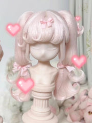 Handmade BJD Wig, Styled Hair with High Pigtails