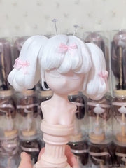 Handmade BJD Wig, Styled Hair with High Pigtails