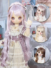 Handmade BJD Wig, Long Loose Curls with Bow