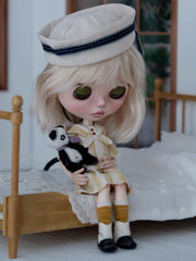 Handmade Outfit for Blythe/Obitsu/Pullip, Navy Striped Set